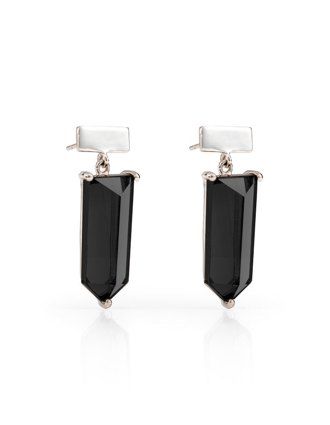 Onyx Silver Amalfi Drop Earrings