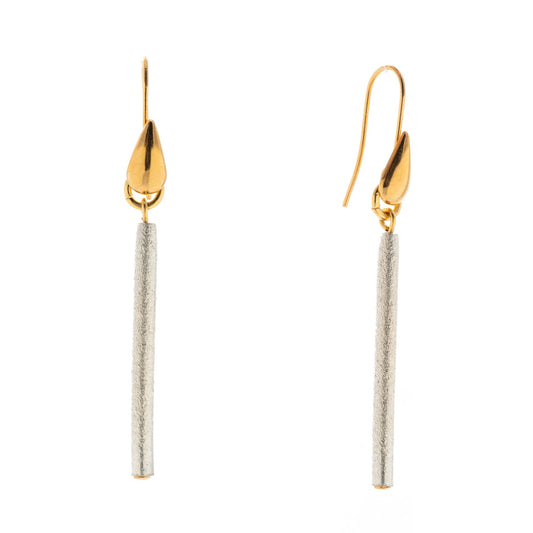 Hook Gold Earrings - Tube Charm