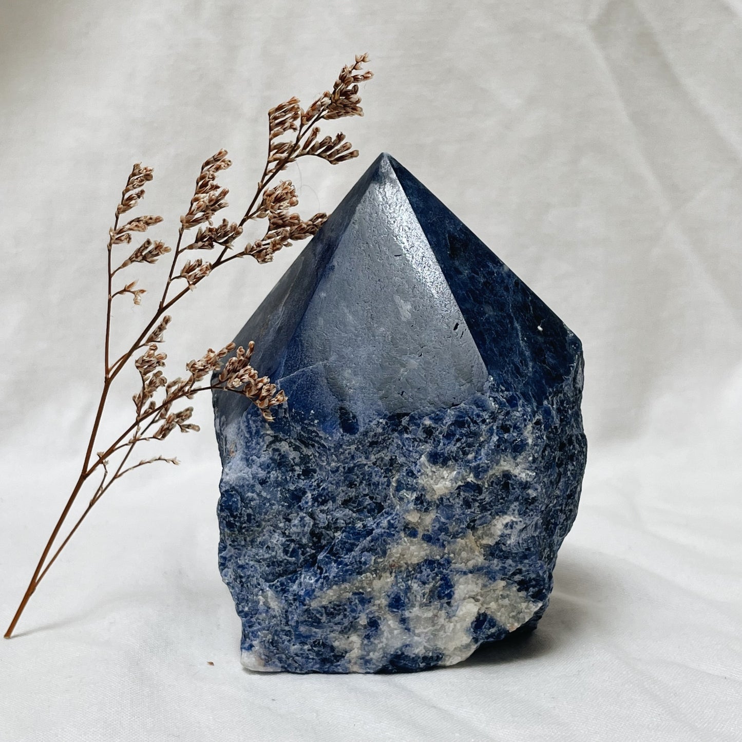 Sodalite Point Partially-Polished