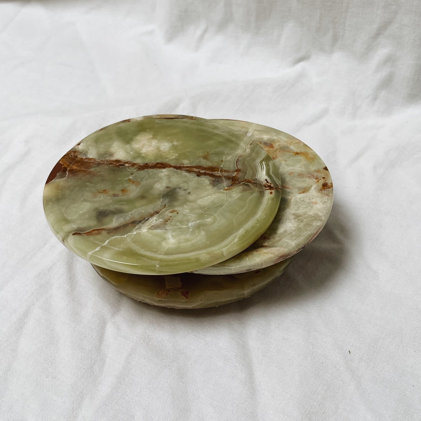 Green Calcite Coasters (Set of 6)
