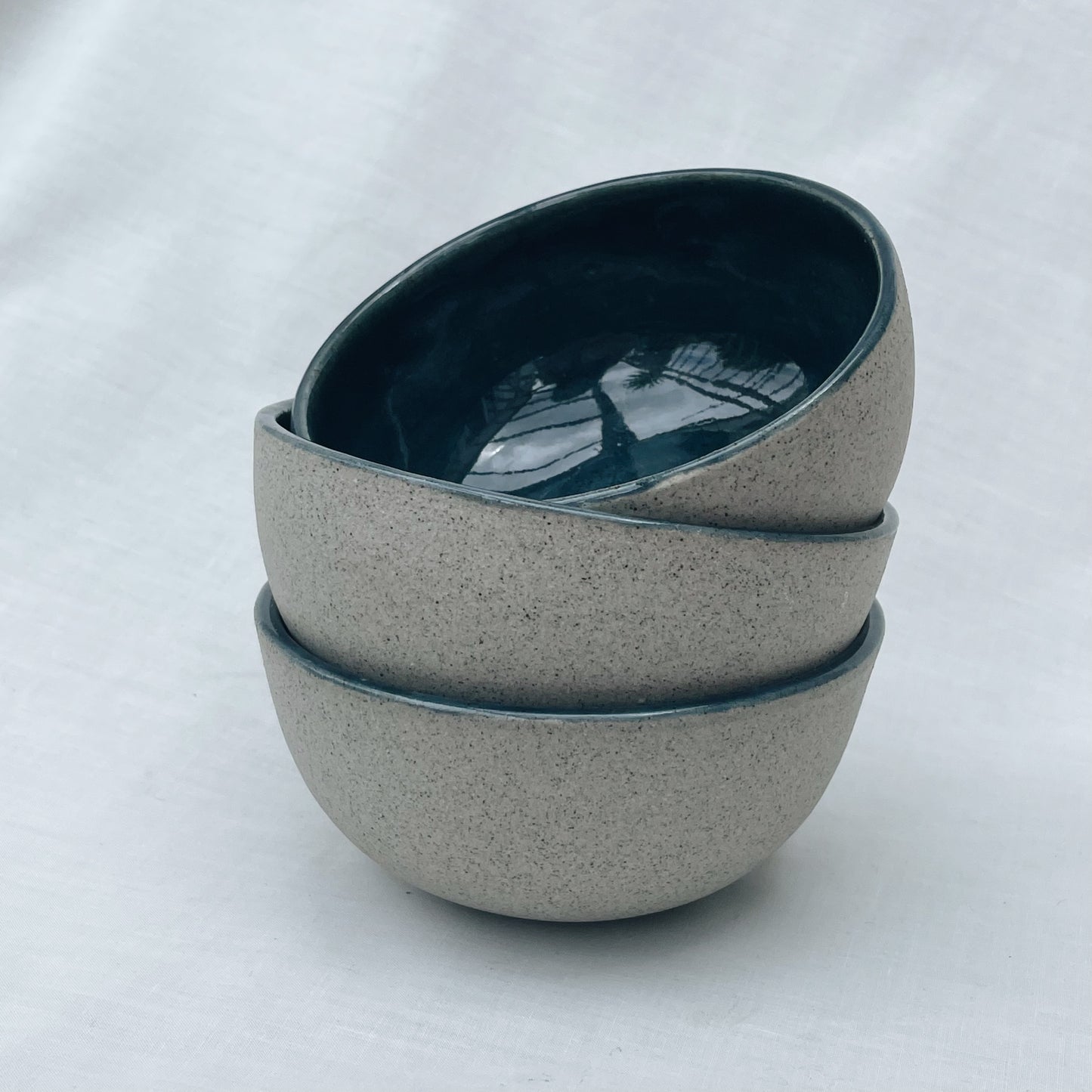 Set of 2 Grey Blue Bowls