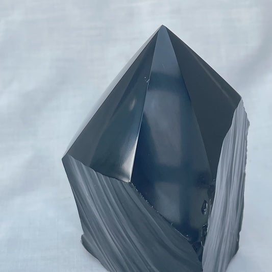 Obsidian Point Partially-Polished