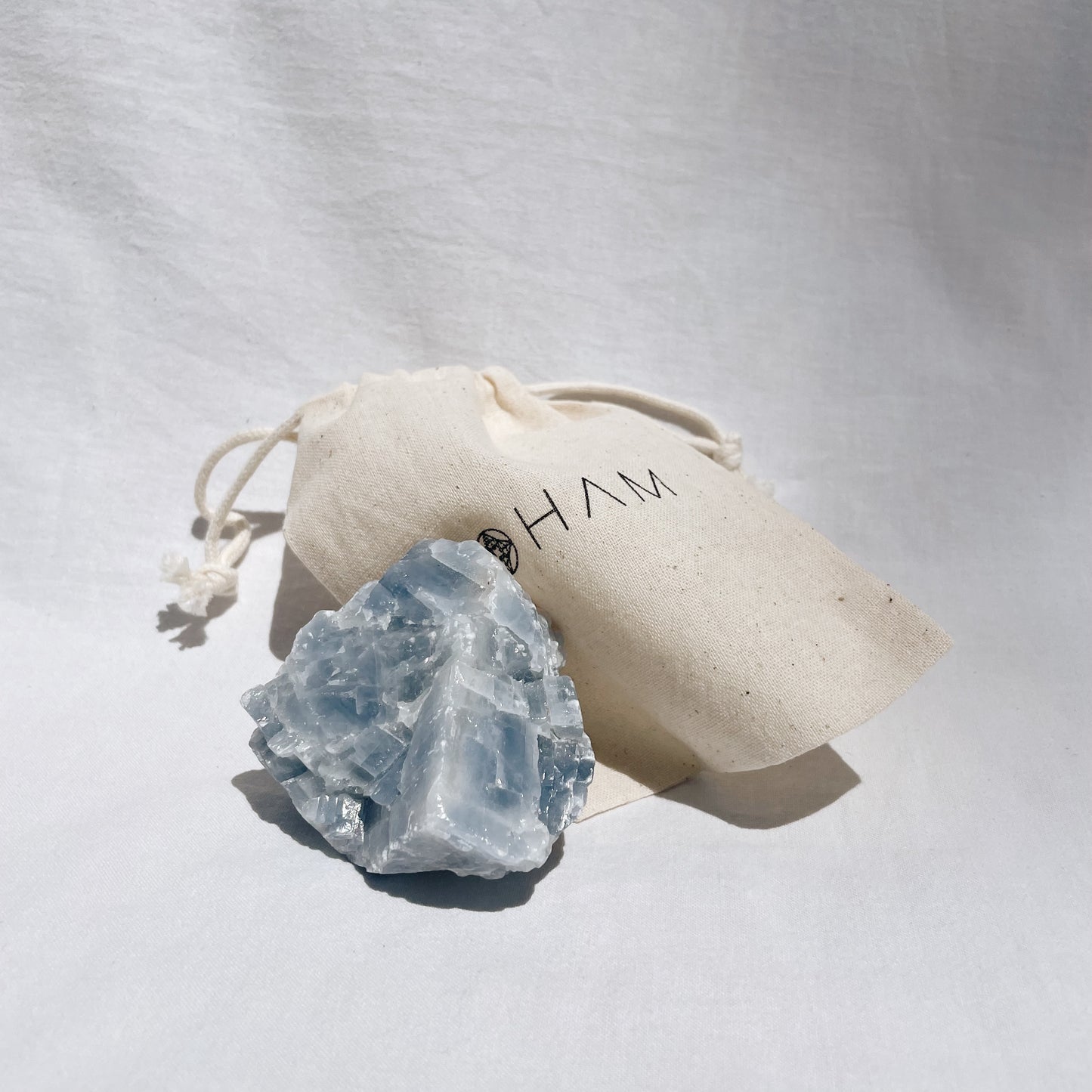 Raw Blue Calcite + Bag
