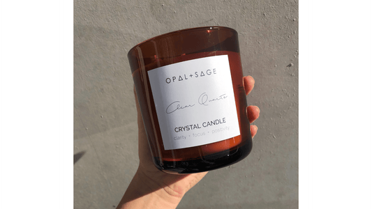 Clear Quartz Amber Jar Candle