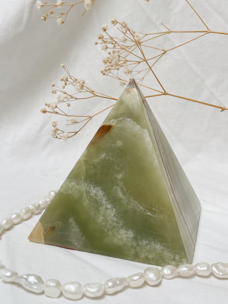 Green Calcite Pyramid